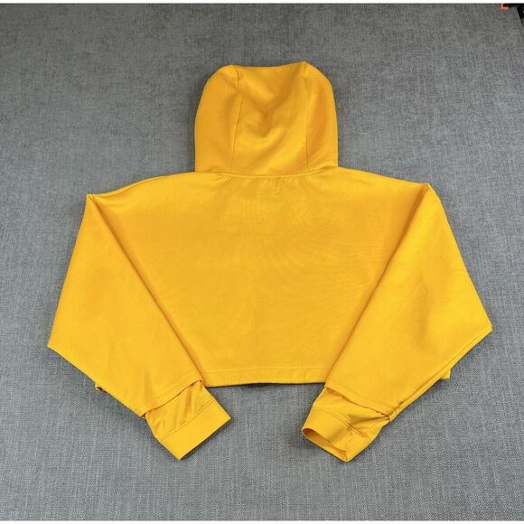 Rawgear Hoodie Womens (S) Yellow Cropped Embossed Performance Pullover - Picture 3 of 7
